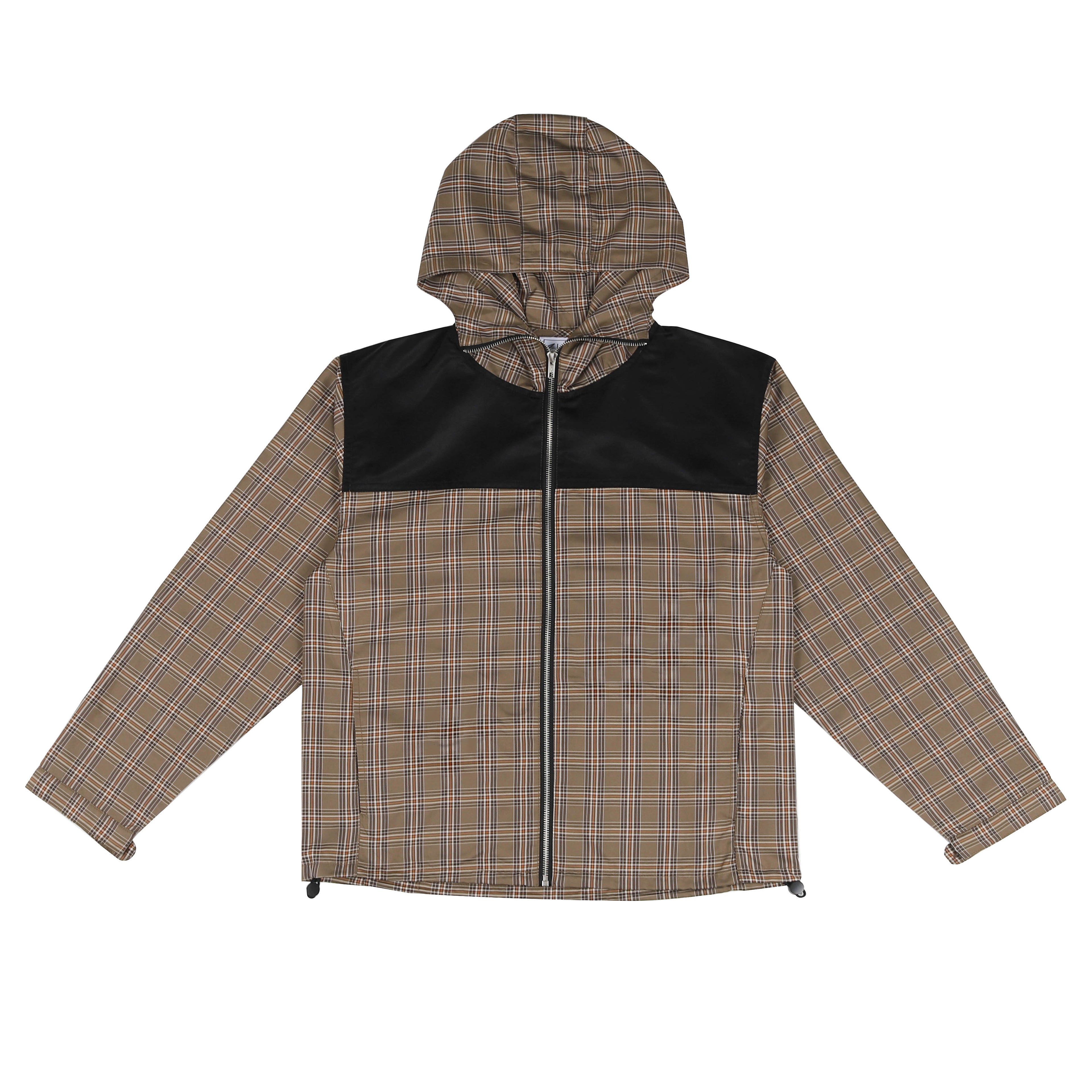 Plaid Panel Windbreaker
