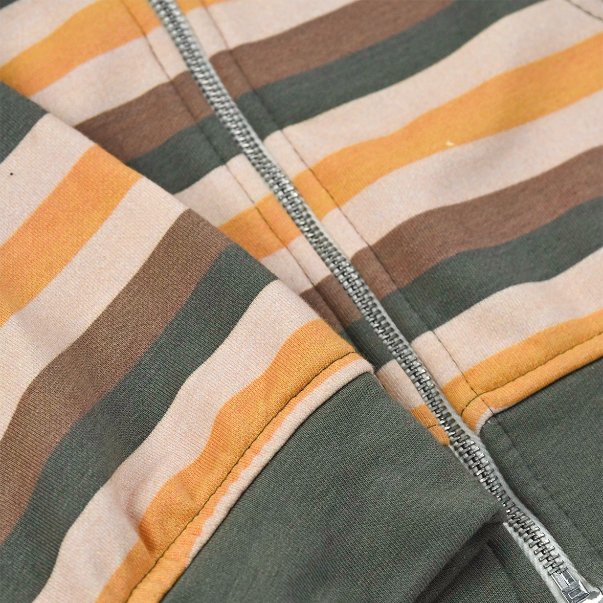 Olive Striped Zip