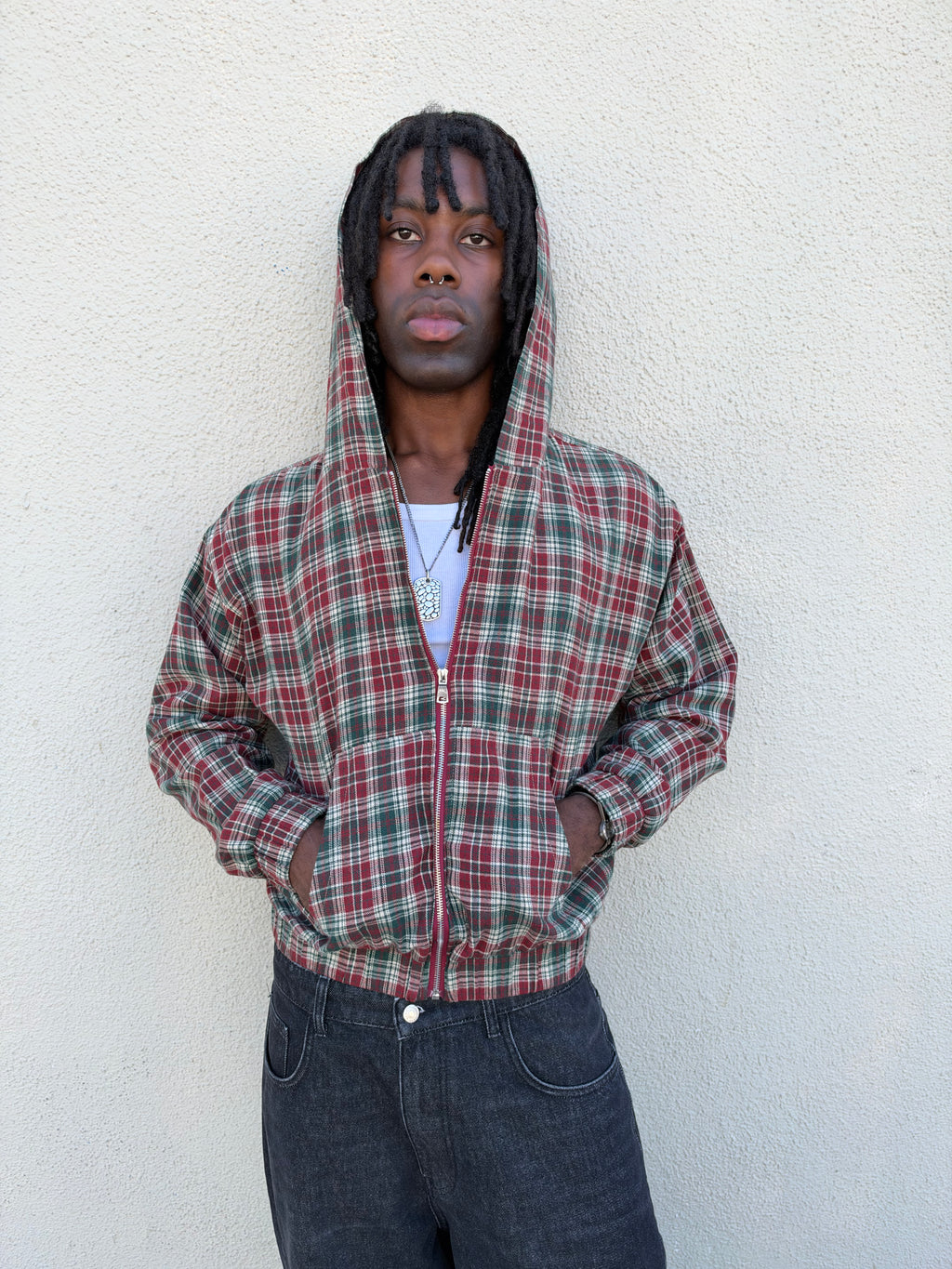 F23 Plaid Zip Up