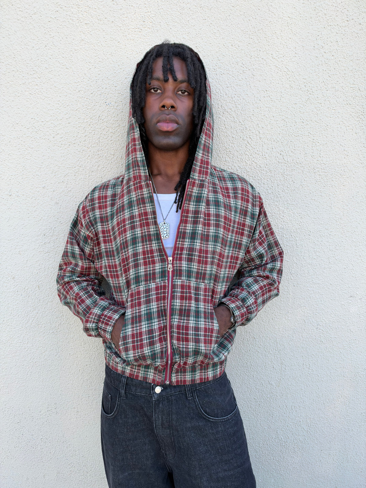 F23 Plaid Zip Up