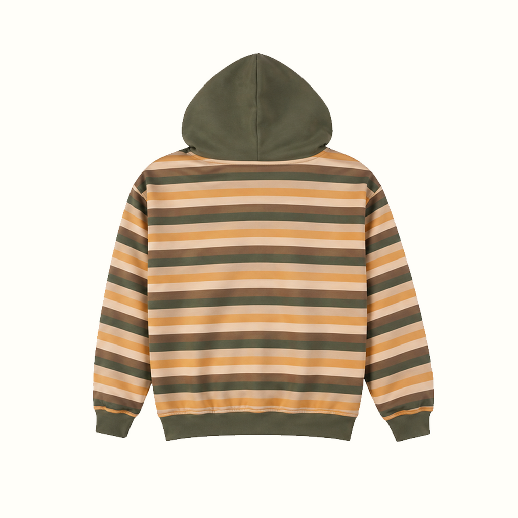 Olive Striped Zip