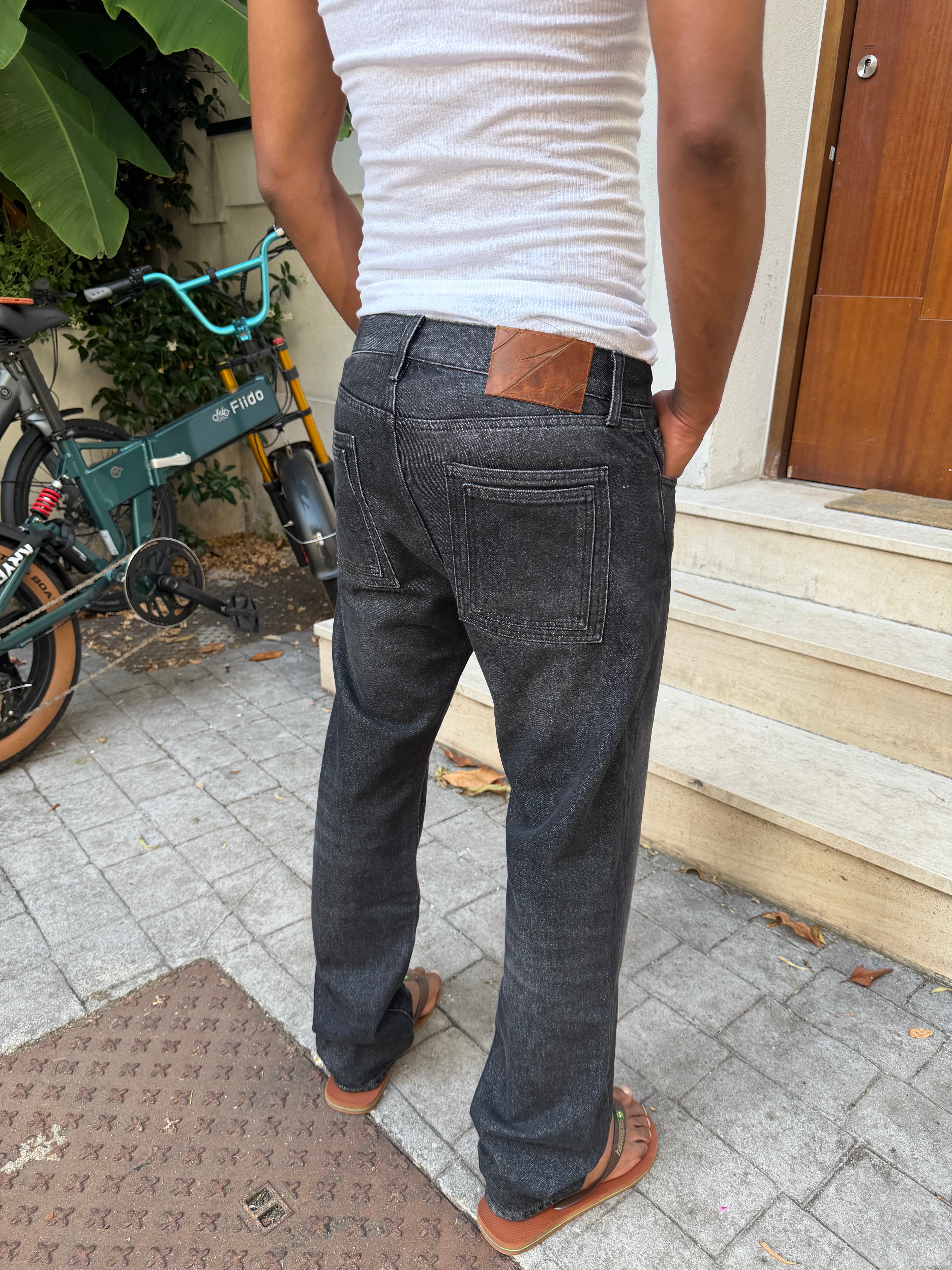 Black Straight Cut Denim