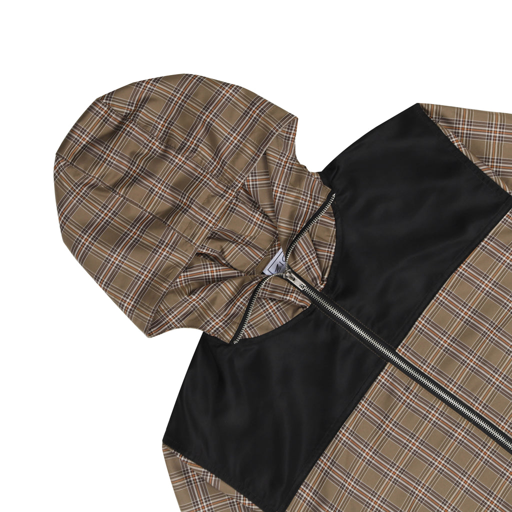 Plaid Panel Windbreaker