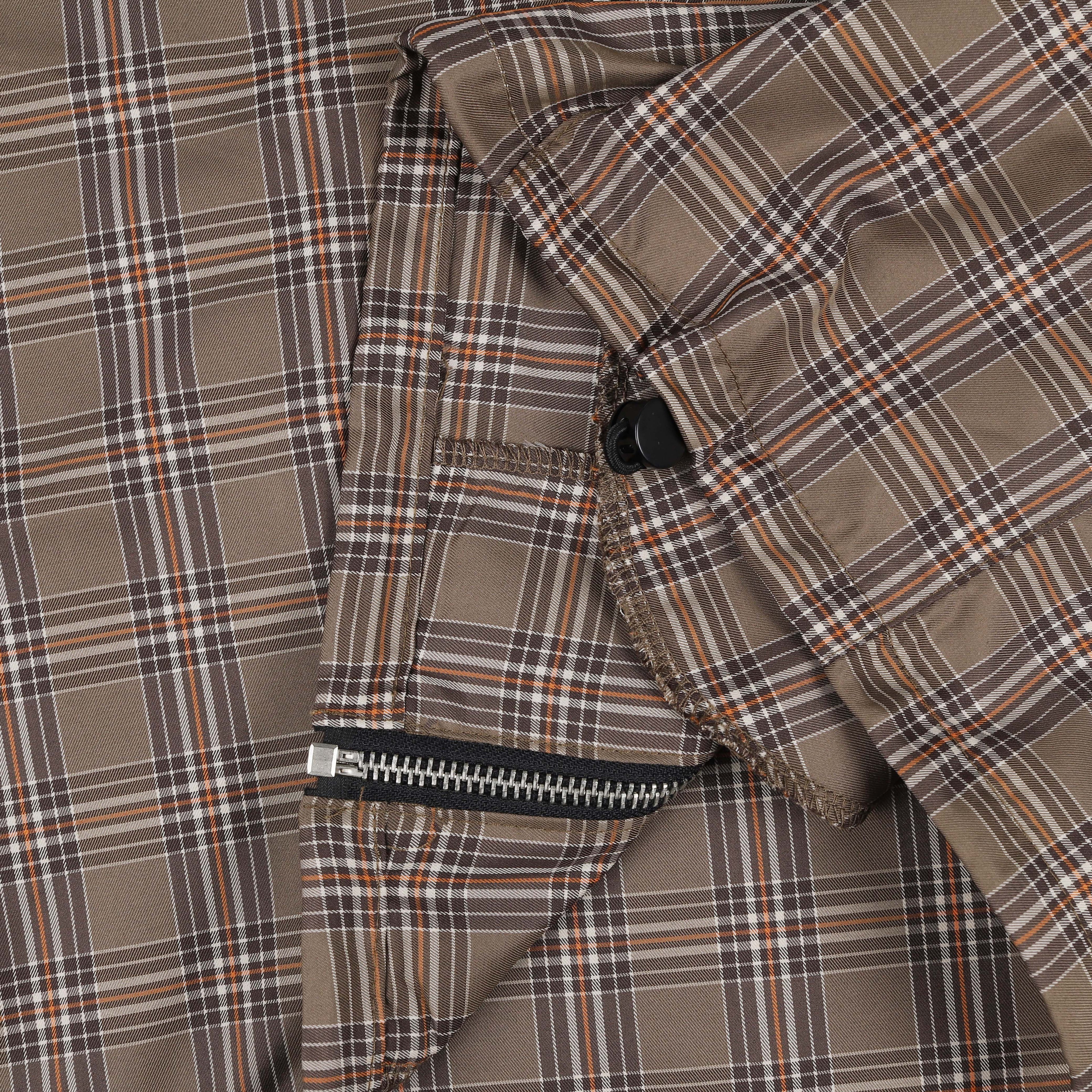 Plaid Panel Windbreaker