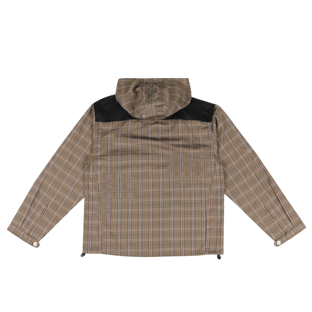 Plaid Panel Windbreaker