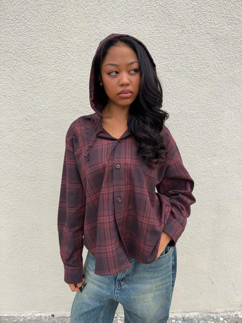 Hooded Flannel Shirt