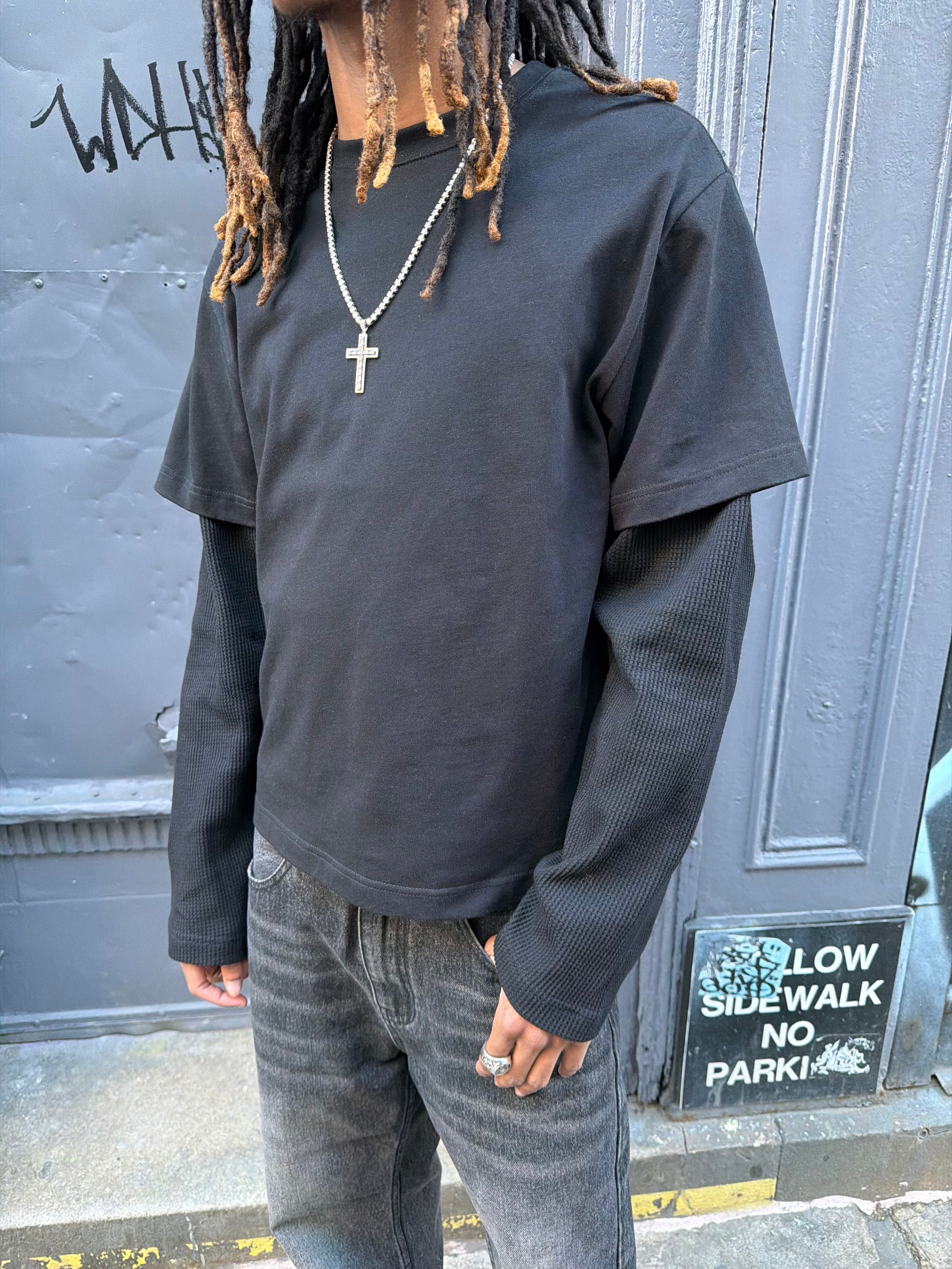 Black Double Layer Tee