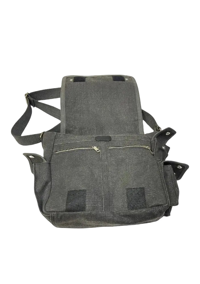 Black Canvas Messenger Bag