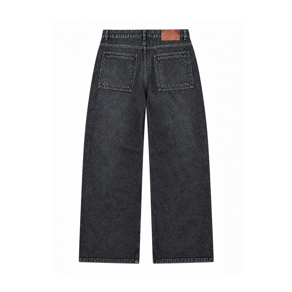Wide Leg Black Denim
