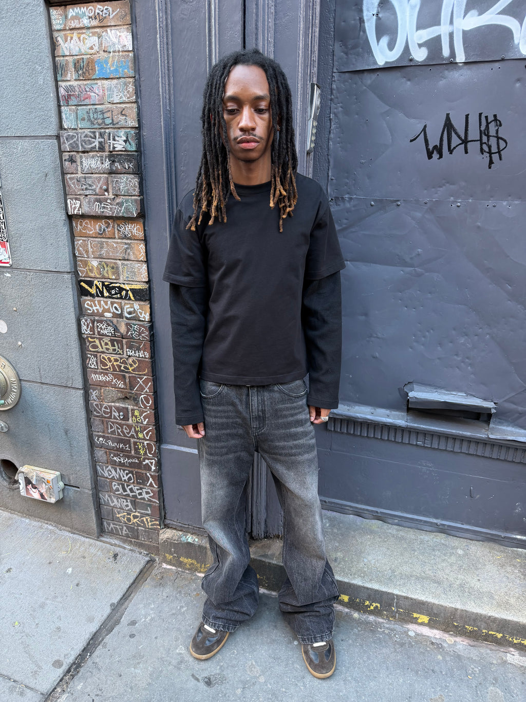 Black Double Layer Tee